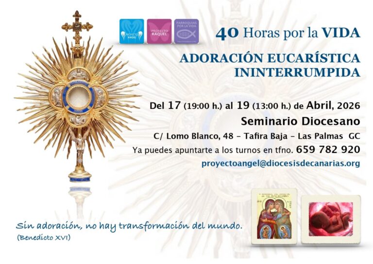 40 horas por la vida en Canarias: adoración eucarística ininterrumpida en el Seminario Diocesano de Canarias