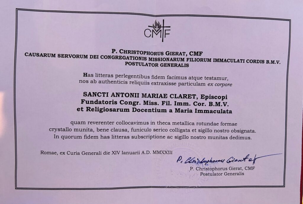 Recepcion-reliquia-san-antonio-maria-claret-seminario-de-canarias-1