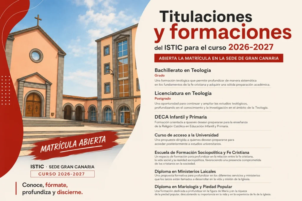 Titulaciones y formaciones del ISTIC para el curso 2026-2027 en Gran Canaria - Seminario de Canarias