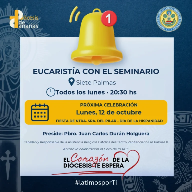 Comunicado Misas del Seminario - 12 de octubre - Dia del Pilar - Dia de la Hispanidad - Diócesis de Canarias